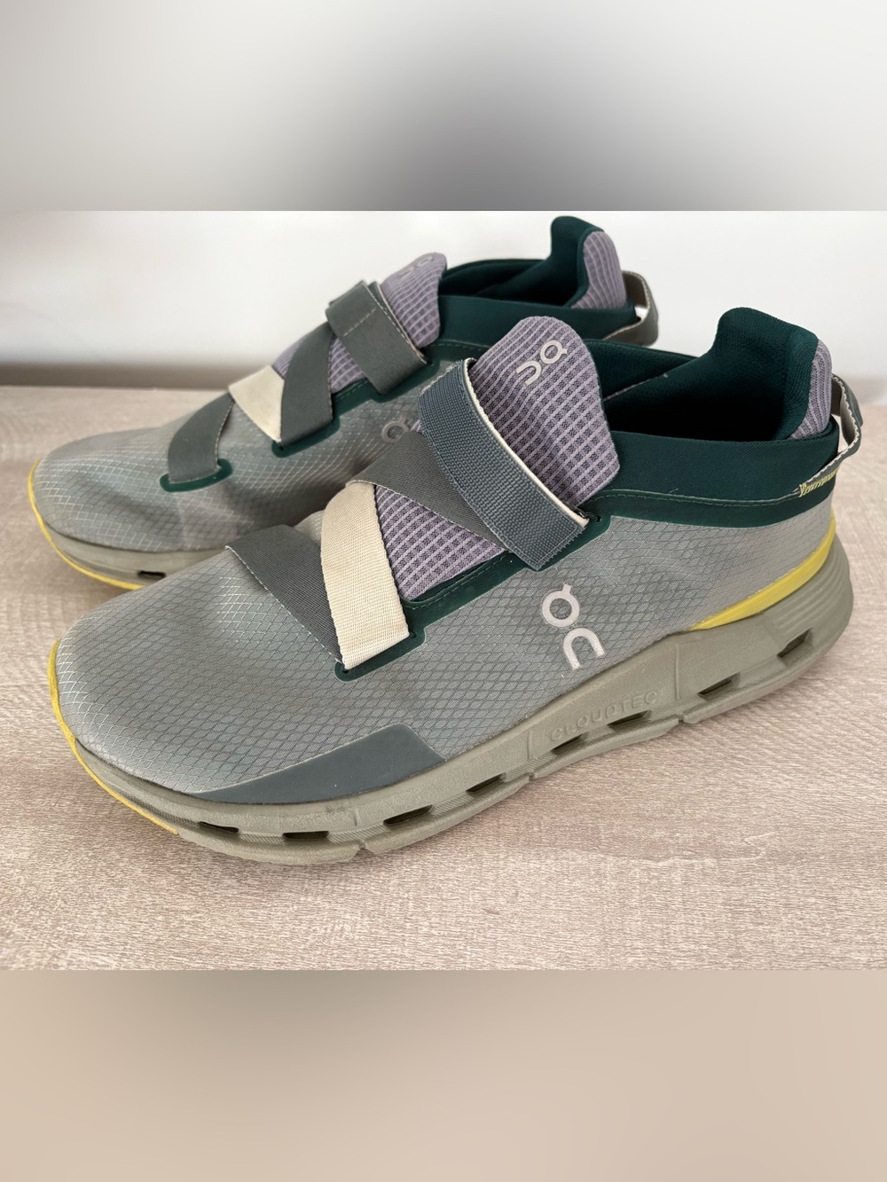 On Running Women's Slip-On Sneakers in Dark Green and Gray